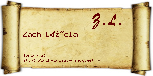 Zach Lúcia névjegykártya